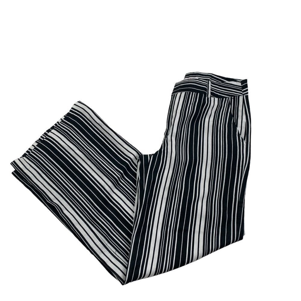 Linea Donna Linen/Rayon Blend Striped Wide Leg Pants/Trousers Women's Size M